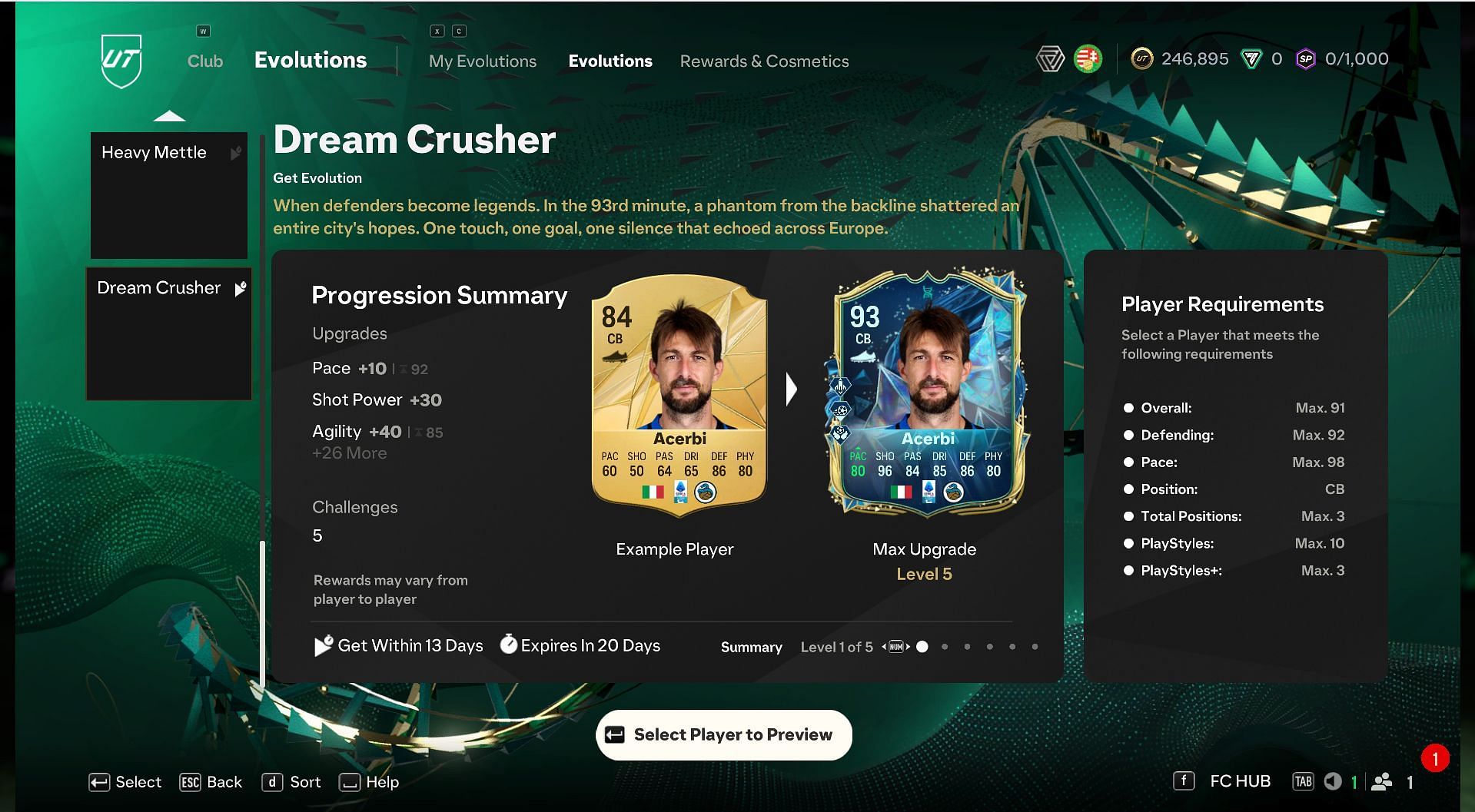 Dream Crusher EVO requirements (Image via EA Sports)